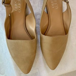 Franco Sarto Nude Leather Slingback  Flats Size 7